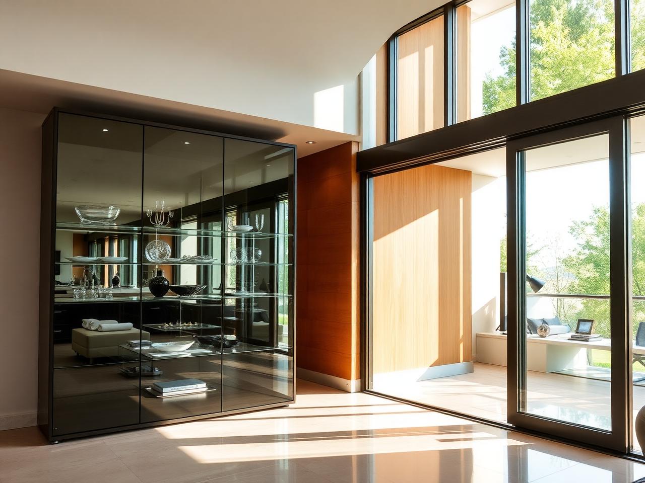 Glass Display Cabinet & Sliding Door